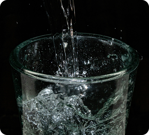 water pouring into glass